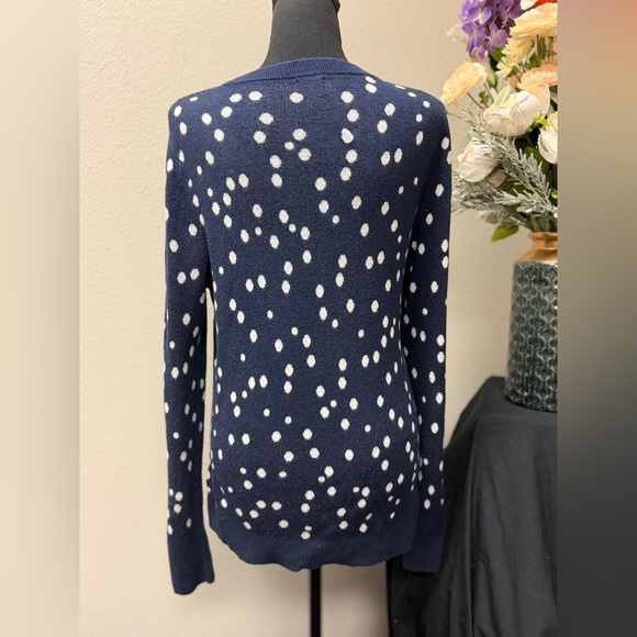 A New Day Blue and White Polka Dot Knit Sweater Size L - Picture 5 of 9
